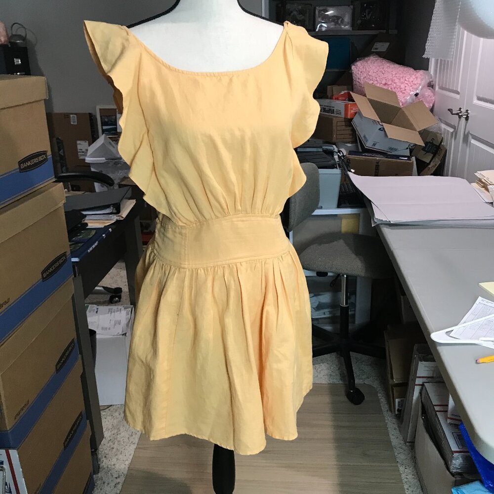 Women's Free People Yellow linen/cotton blend mini dress Size S